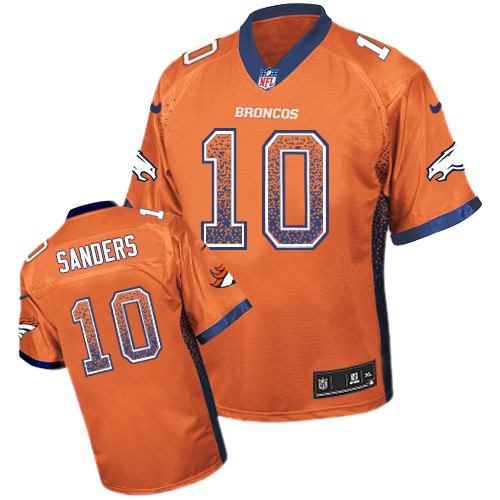 Men's Limited Emmanuel Sanders Nike Jersey Orange - #10 Drift Fashion NFL Denver Broncos